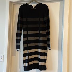 Max & Cleo Black and Grey Long Sleeve Sweater Dress - Size Medium